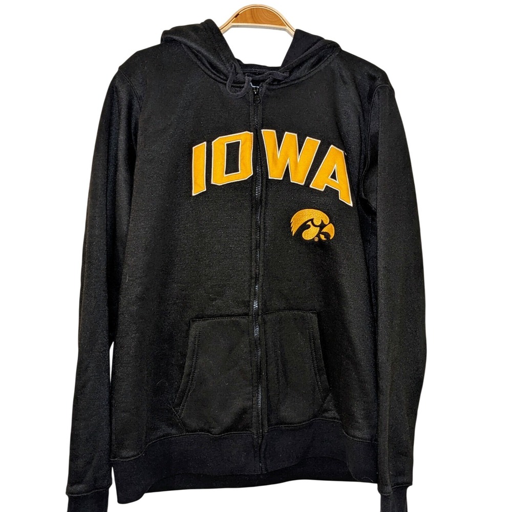 Iowa‎ Hawkeyes NCAA Full Zip Hoodie Sweatshirt Black Gold College Apparel XL